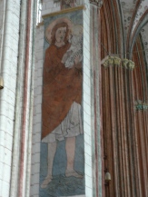 Sankt Kristoffer i Mariakyrkan som Mikael ber till.